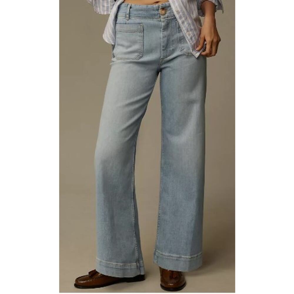 Anthropologie Light Blue Flare & Wide Leg Jeans